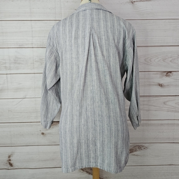 Picante Cotton Two Piece Midi Dress Set with Button Down in Blue and White Sz M - Picture 7 of 12